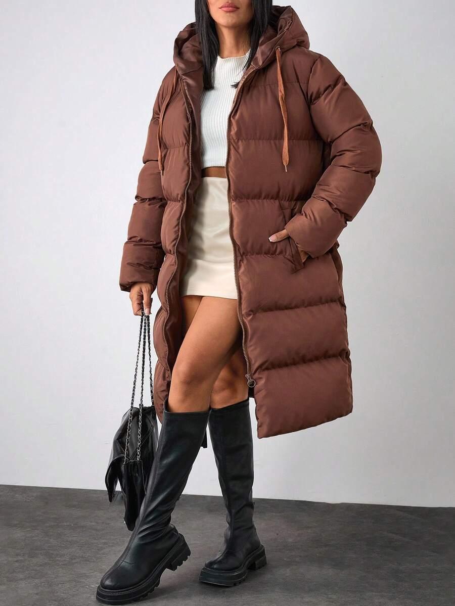 SHEIN CZARNA PIKOWANA KURTKA KAPTUR W01__S