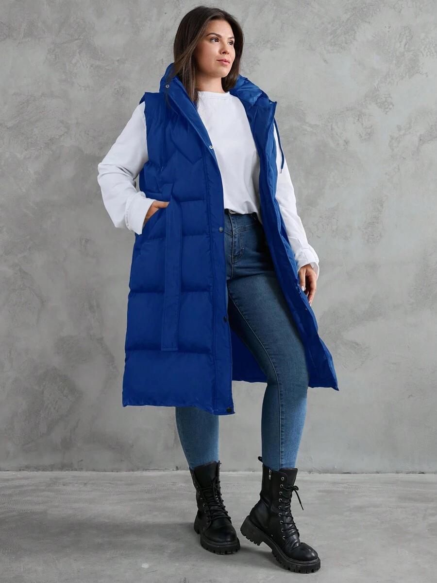 SHEIN NIEBIESKA PIKOWANA KAMIZELKA Z KAPTUREM W01__46