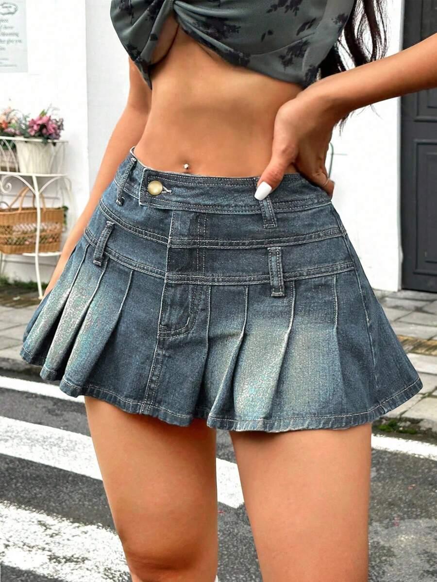SHEIN JEANSOWA MINI SPÓDNICA S06__S