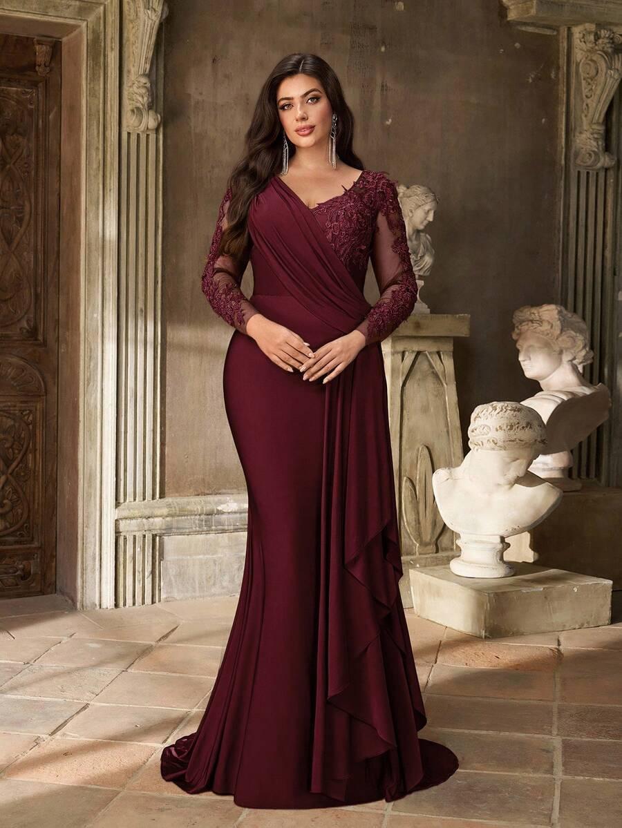 SHEIN BORDOWA MAXI SUKIENKA S09__46