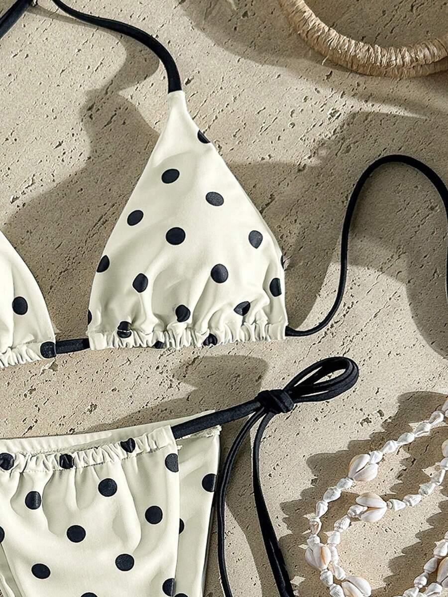 SHEIN DWUCZĘŚCIOWY STRÓJ KĄPIELOWY W GROSZKI S09__XS