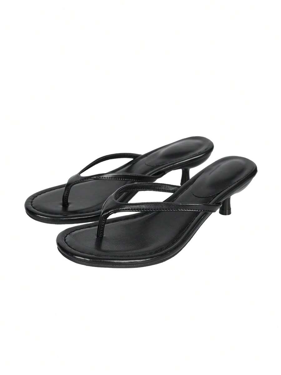 SHEIN CZARNE KLAPKI NA OBCASIE JAPONKI S06__36,5