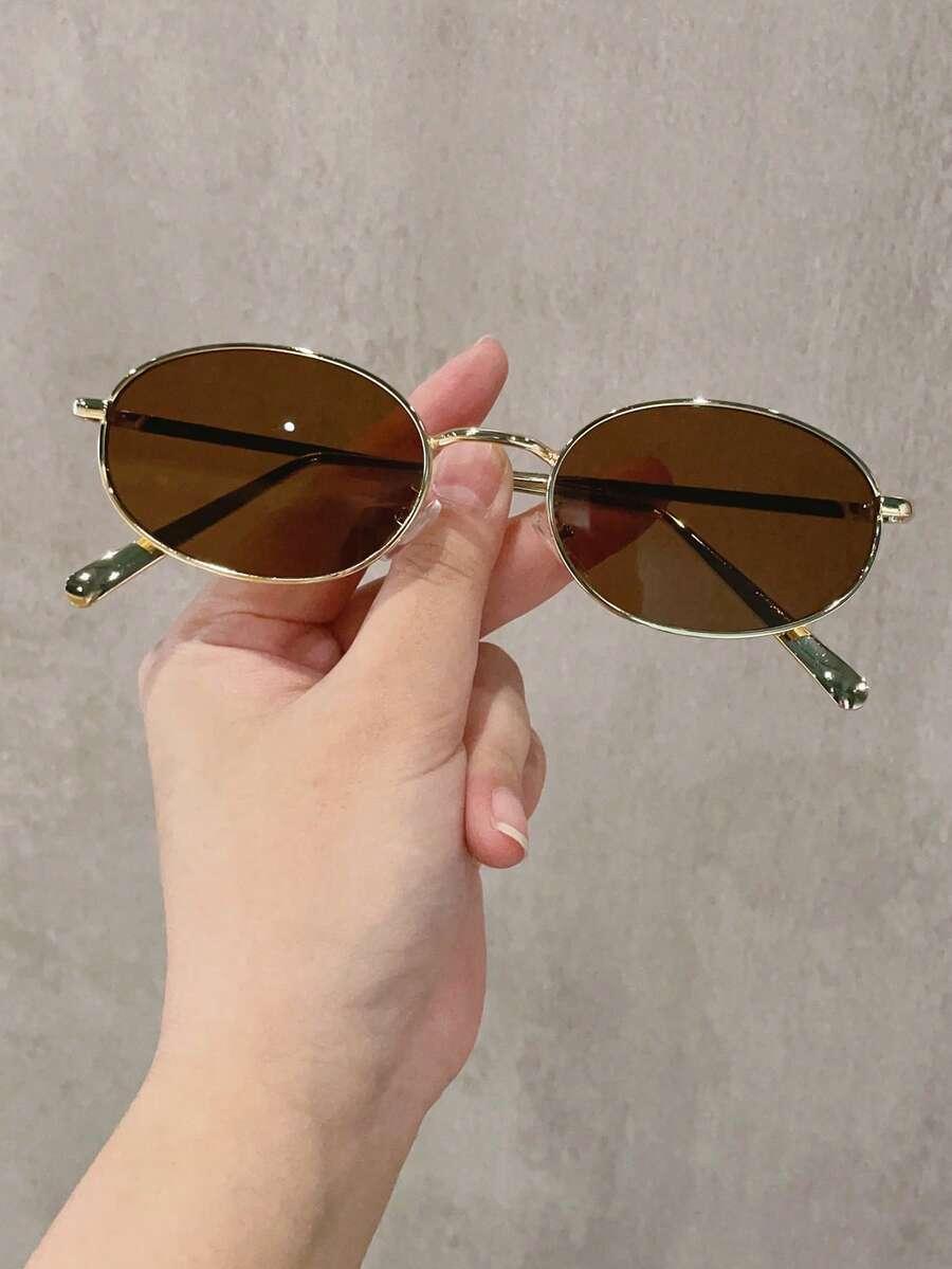 SHEIN OKULARY PRZECIWSŁONECZNE ZŁOTE OPRAWKI S07