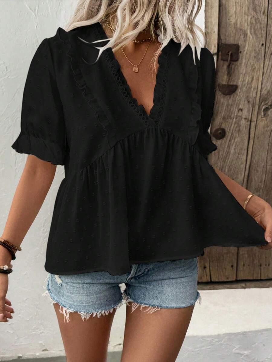 SHEIN CZARNA BLUZKA V-NECK S06__46
