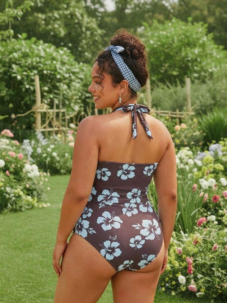 SWIM MOD DWUCZĘŚCIOWY STRÓJ KĄPIELOWY WZÓR KWIATY S09__46