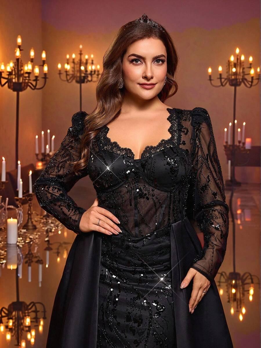 GLAMRAE CZARNA MAXI SUKIENKA S06__46