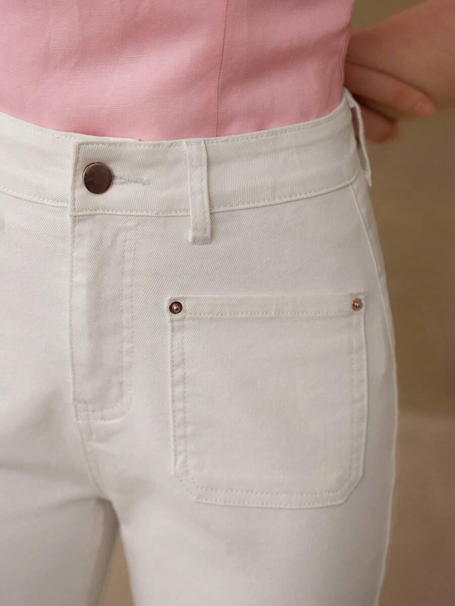 MOTF BIAŁE SPODNIE JEANS KIESZONKI S06__W28/M