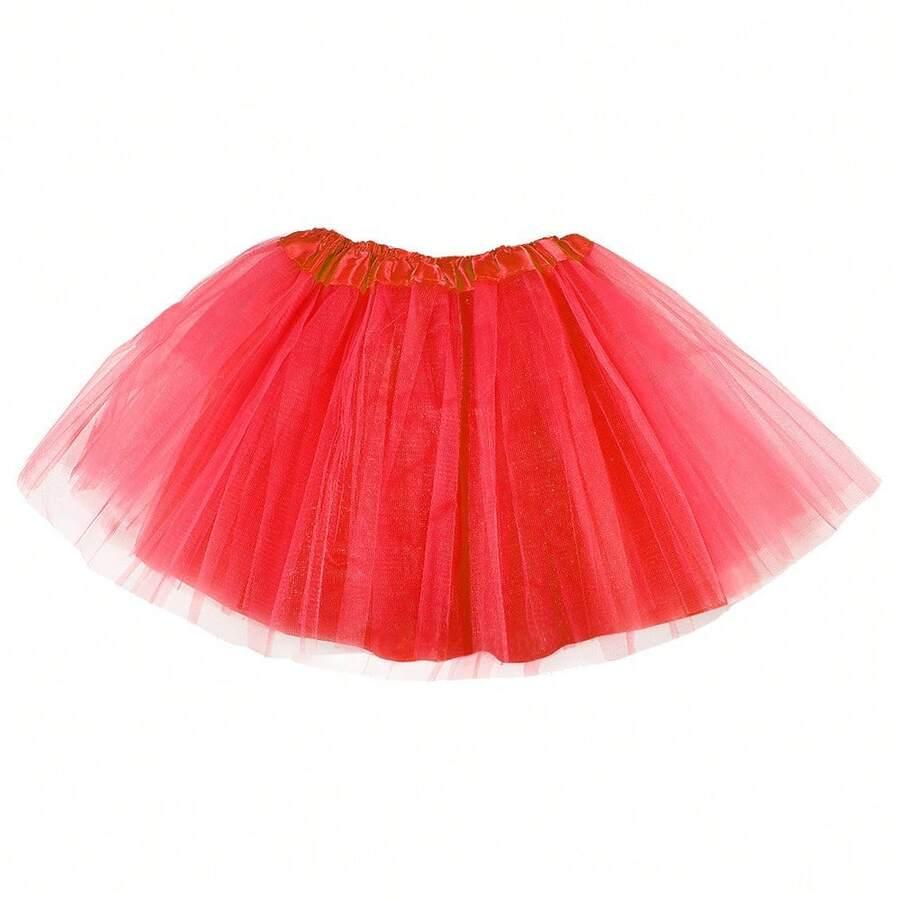 SHEIN CZERWONA SPÓDNICA TIUL S06__OS
