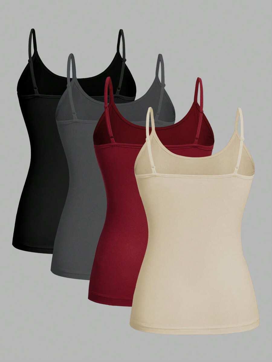 SHEIN TOP NA RAMIĄCZKACH 4-PACK S06__L