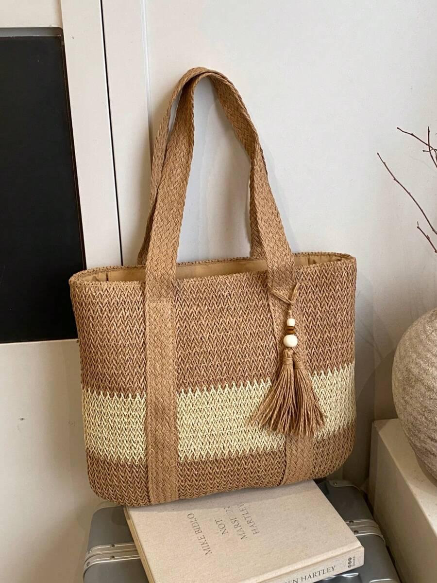SHEIN SŁOMKOWA TORBA NA RAMIĘ S07__44X38X2