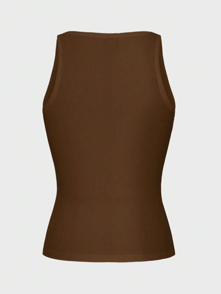 SHEIN BRĄZOWY TOP PRĄŻKOWANY S06__S