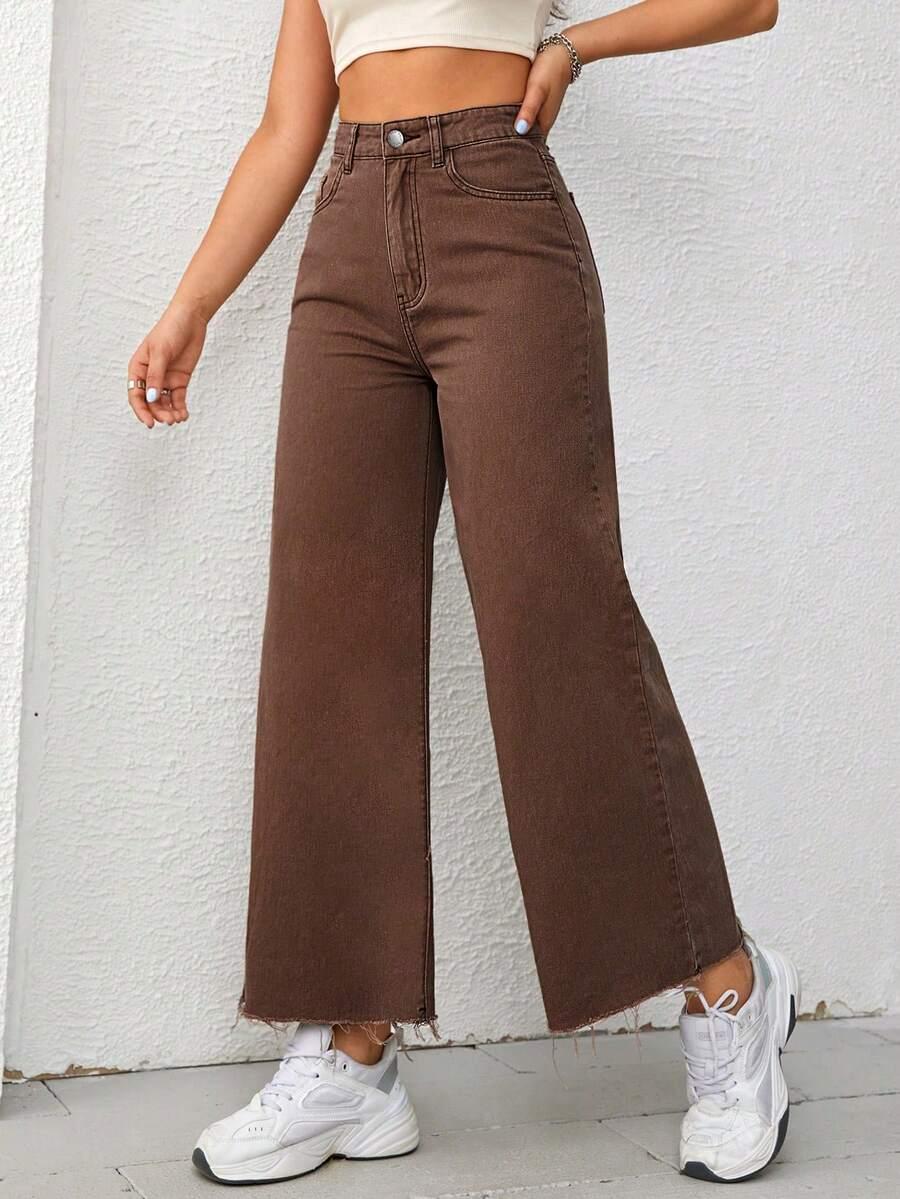 SHEIN BRĄZOWE SPODNIE JEANS S06__48