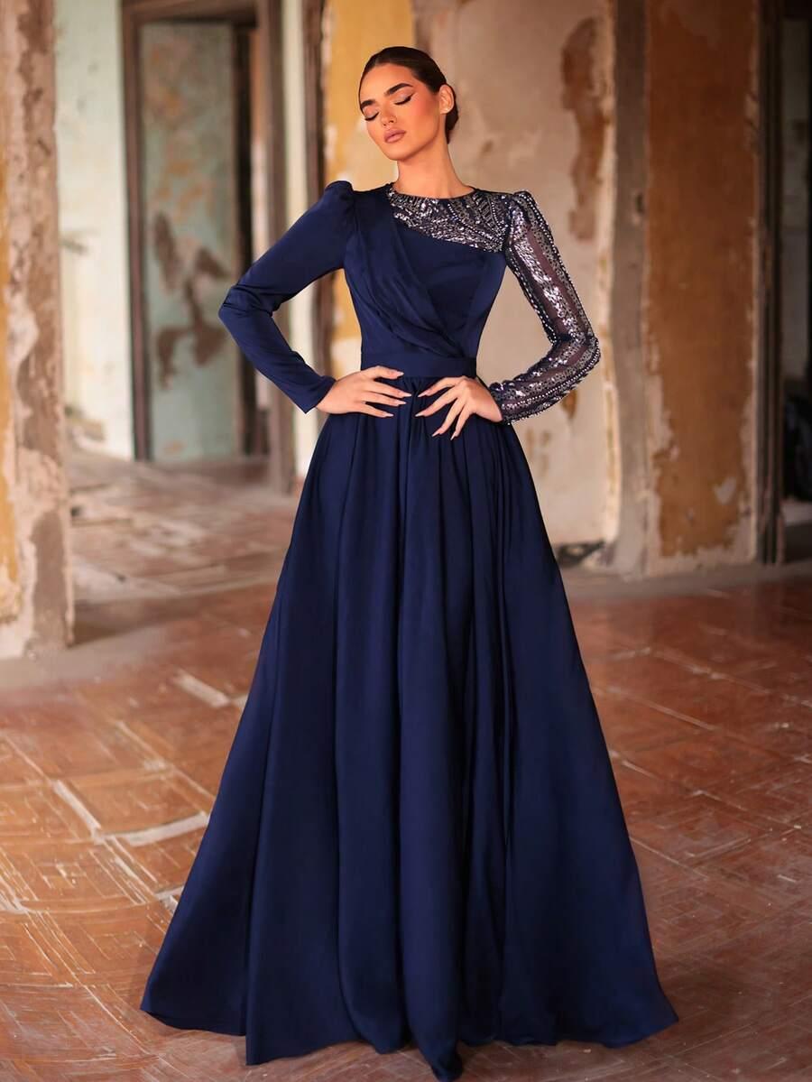AUREIA NIEBIESKA MAXI SUKIENKA S06__XS