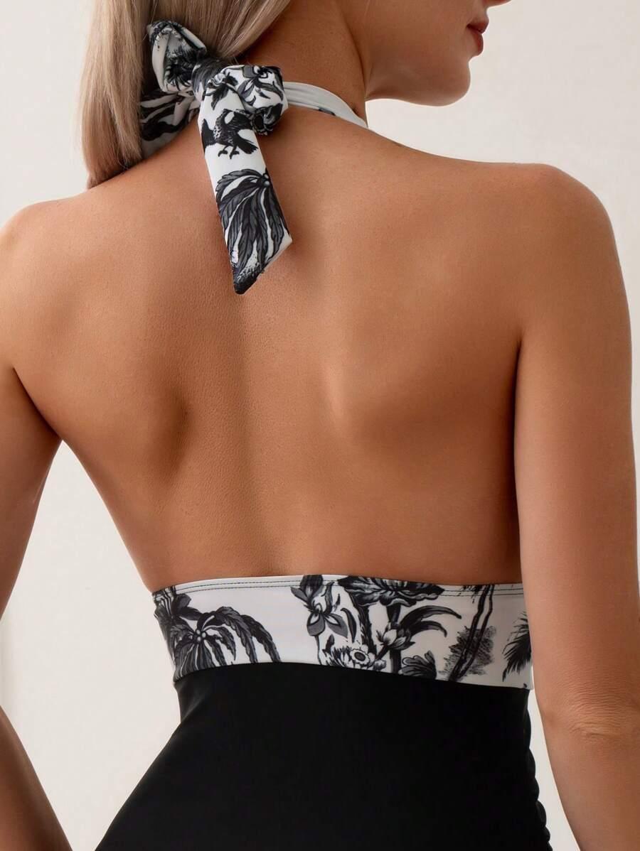 SHEIN JEDNOCZĘŚCIOWY STRÓJ KĄPIELOWY S09__L