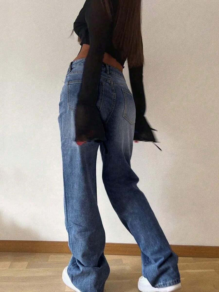 SHEIN NIEBIESKIE SPODNIE JEANS PK01__L