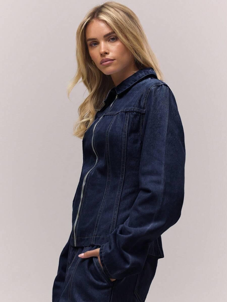 SHEIN KURTKA JEANS ZAMEK S06__L