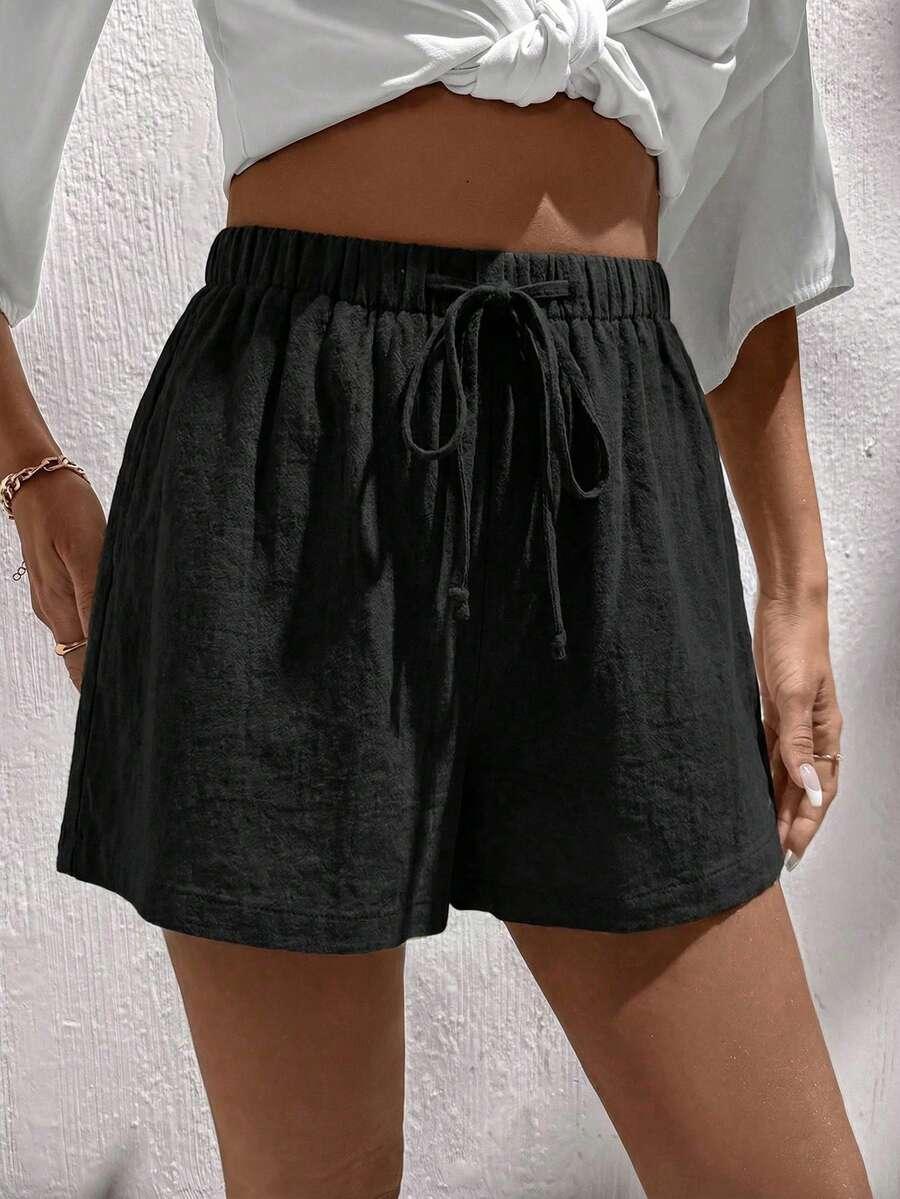 SHEIN CZARNE SPODENKI CASUAL S06__L