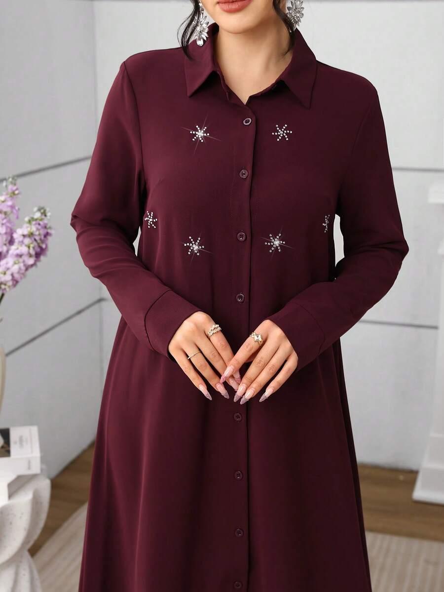 AL NAJMA BURGUNDOWA MAXI SUKIENKA S06__XL