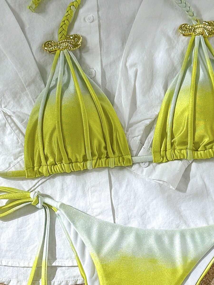 SHEIN DWUCZĘŚCIOWY STRÓJ KĄPIELOWY S09__L