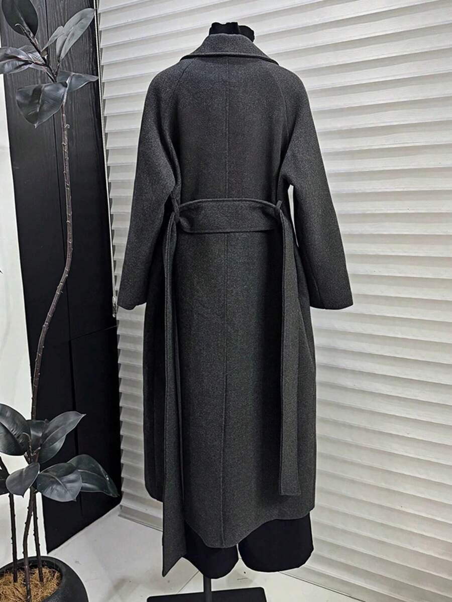 SHEIN SZARY KLASYCZNY PŁASZCZ W01__L