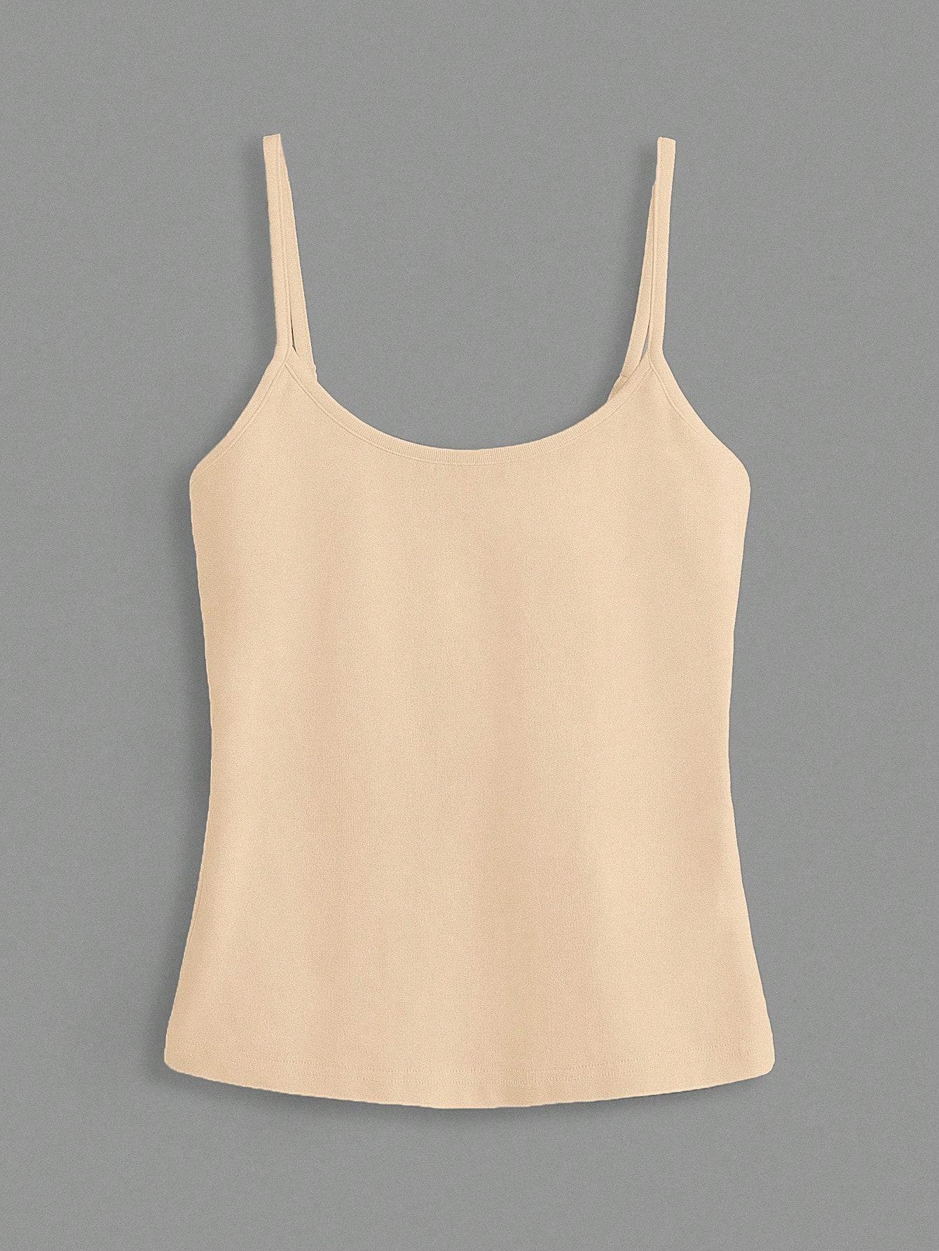 SHEIN BEŻOWY TOP NA RAMIĄCZKACH S06__M