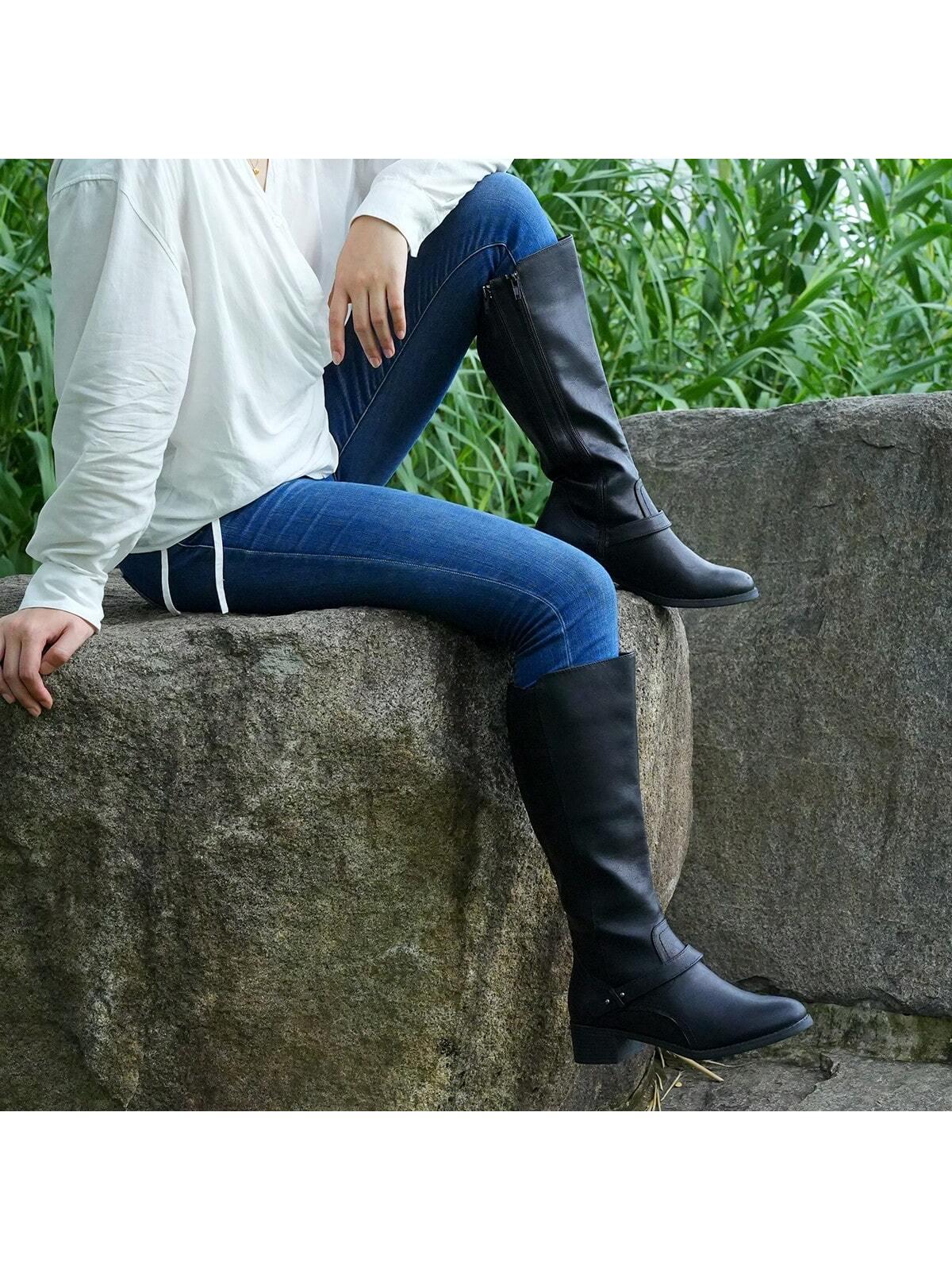 SHEIN CZARNE KOZAKI ZAMEK W01__36,5