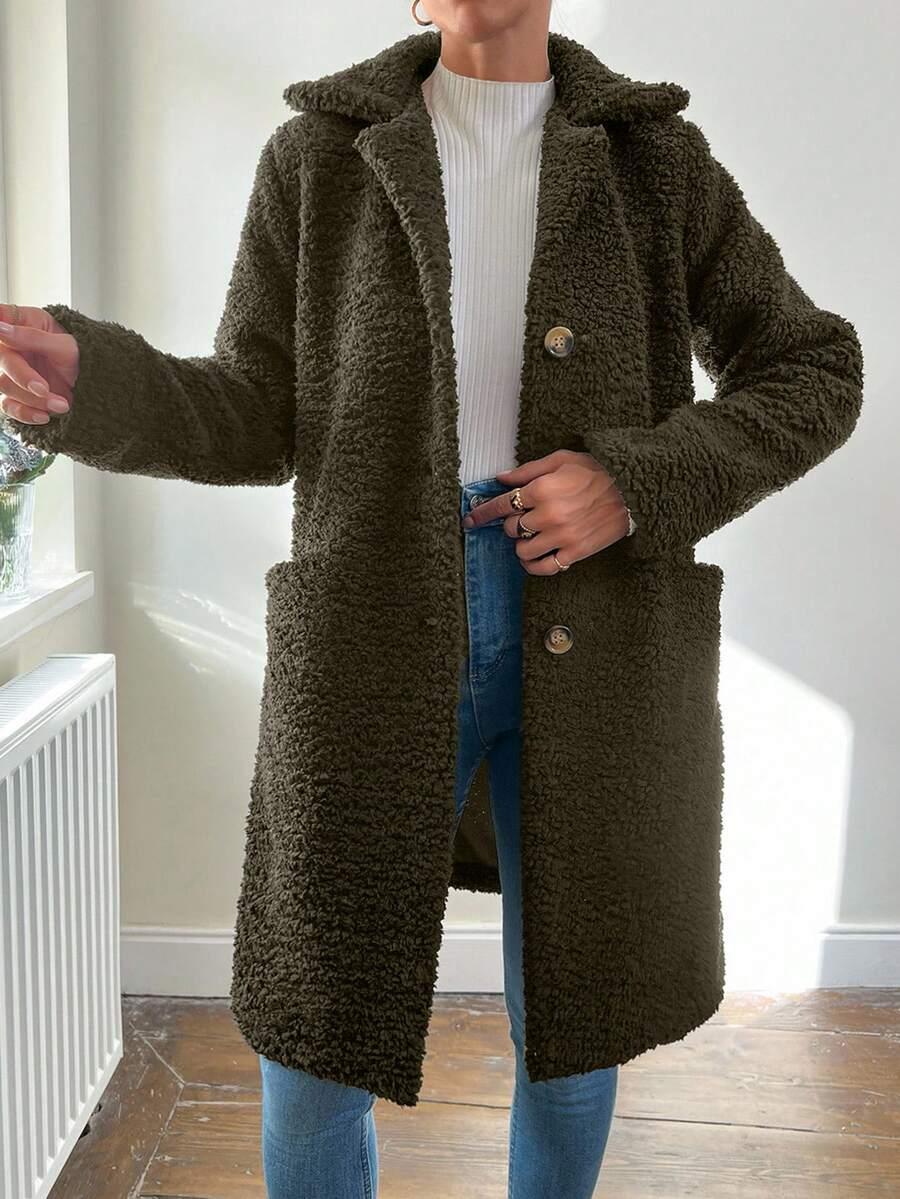 SHEIN ZIELONY PŁASZCZ MIŚ W01__S