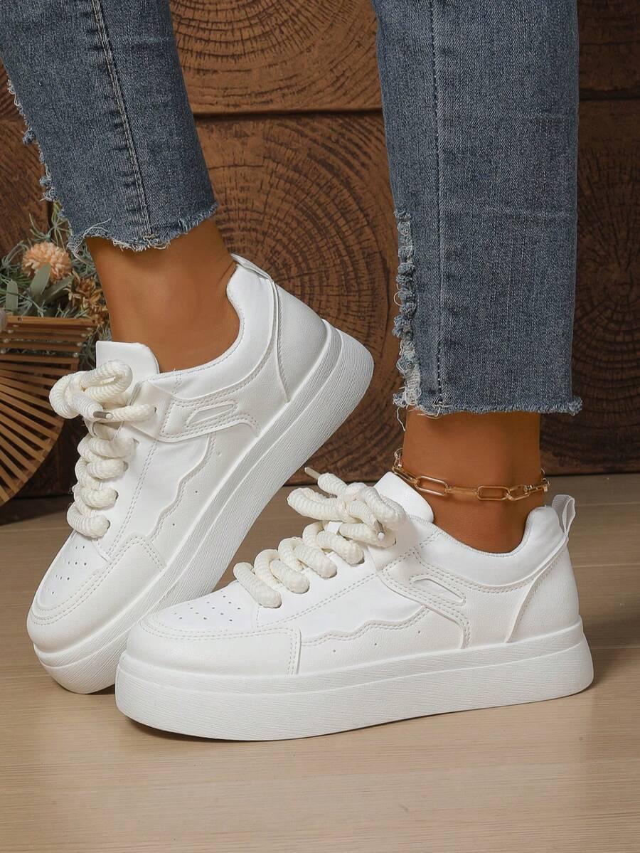 SHEIN BIAŁE BUTY SPORTOWE WIĄZANE S06__41
