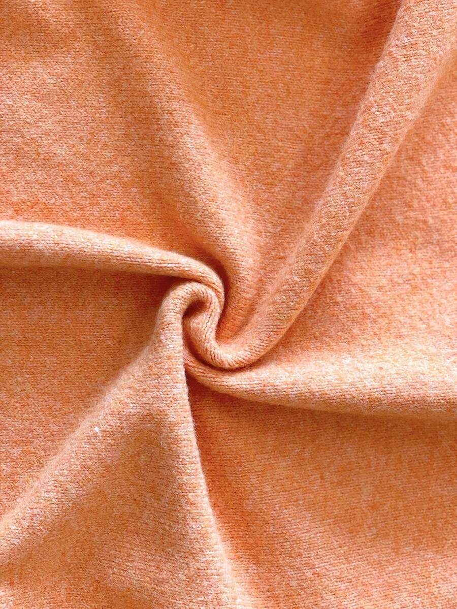 SHEIN POMARAŃCZOWY DZIANINOWY SWETER Z DOMIESZKĄ WEŁNY S06__XL