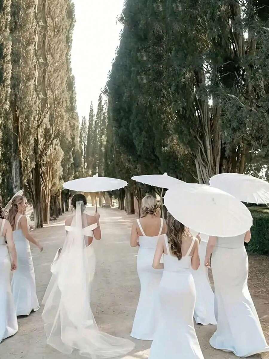 SHEIN BIAŁA PARASOLKA ŚLUBNA 1 SZT S07__60CM