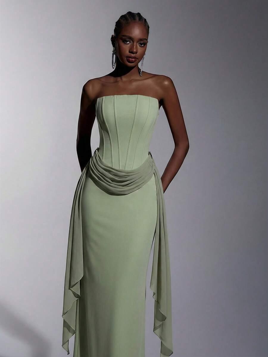 SHEIN ZIELONA MAXI SUKIENKA S06__M