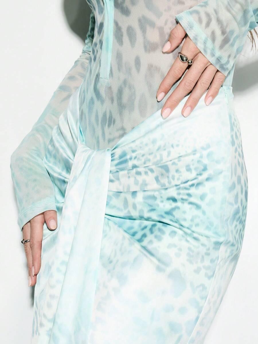KIZN MAXI SPÓDNICA ANIMAL PRINT S06__S