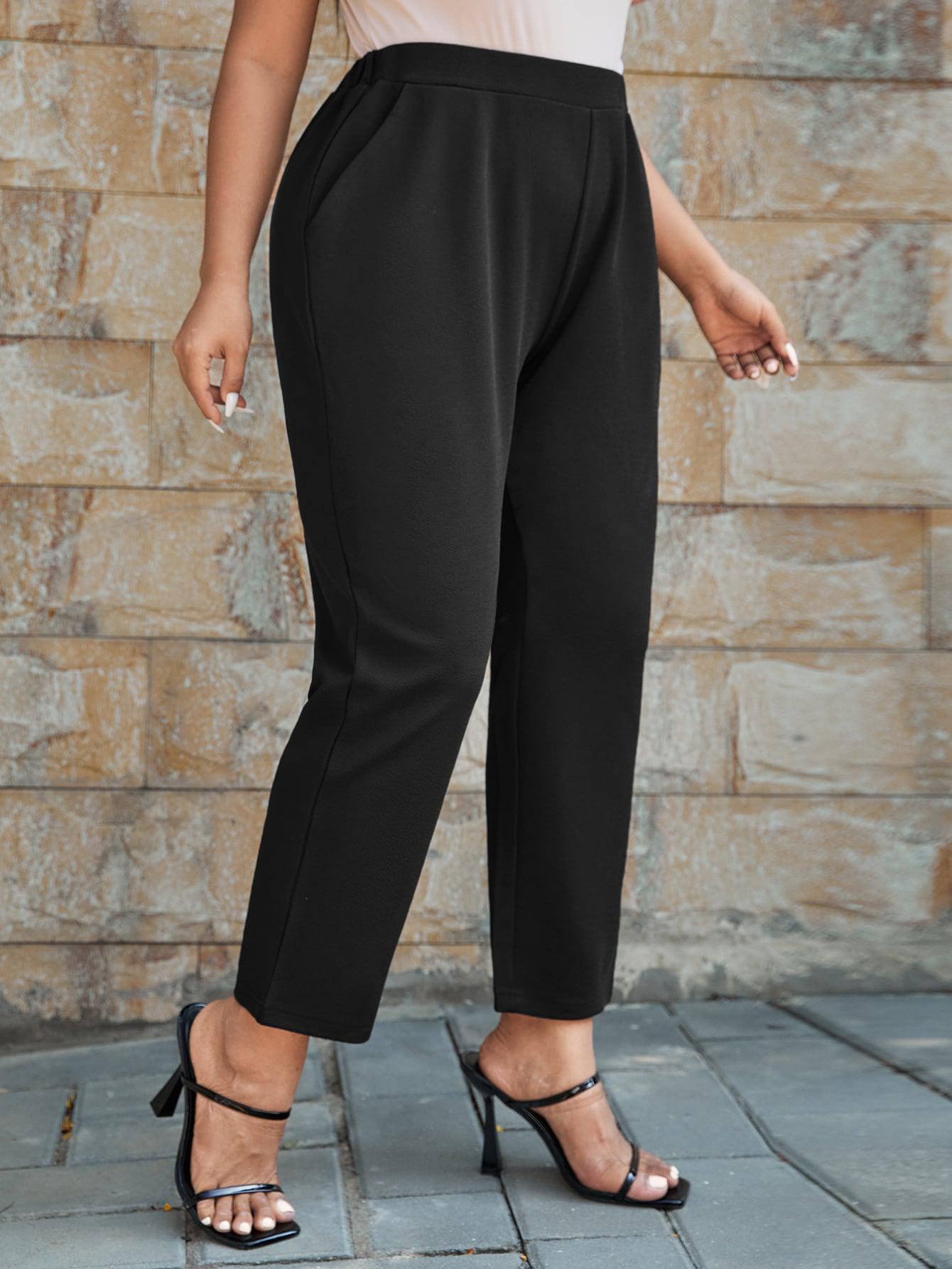 SHEIN CZARNE SPODNIE ZAMEK S06__50