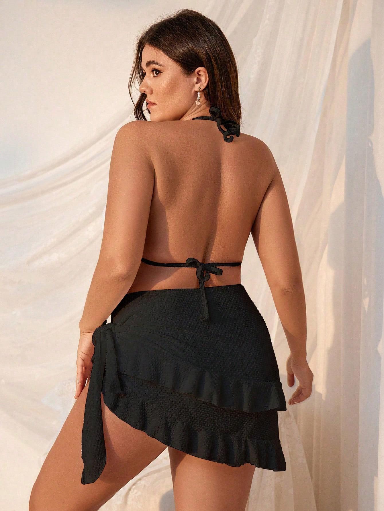 SWIM MOD DWUCZĘŚCIOWY STRÓJ KĄPIELOWY CHUSTA KOMPLET TEKSTURA S09__XXL