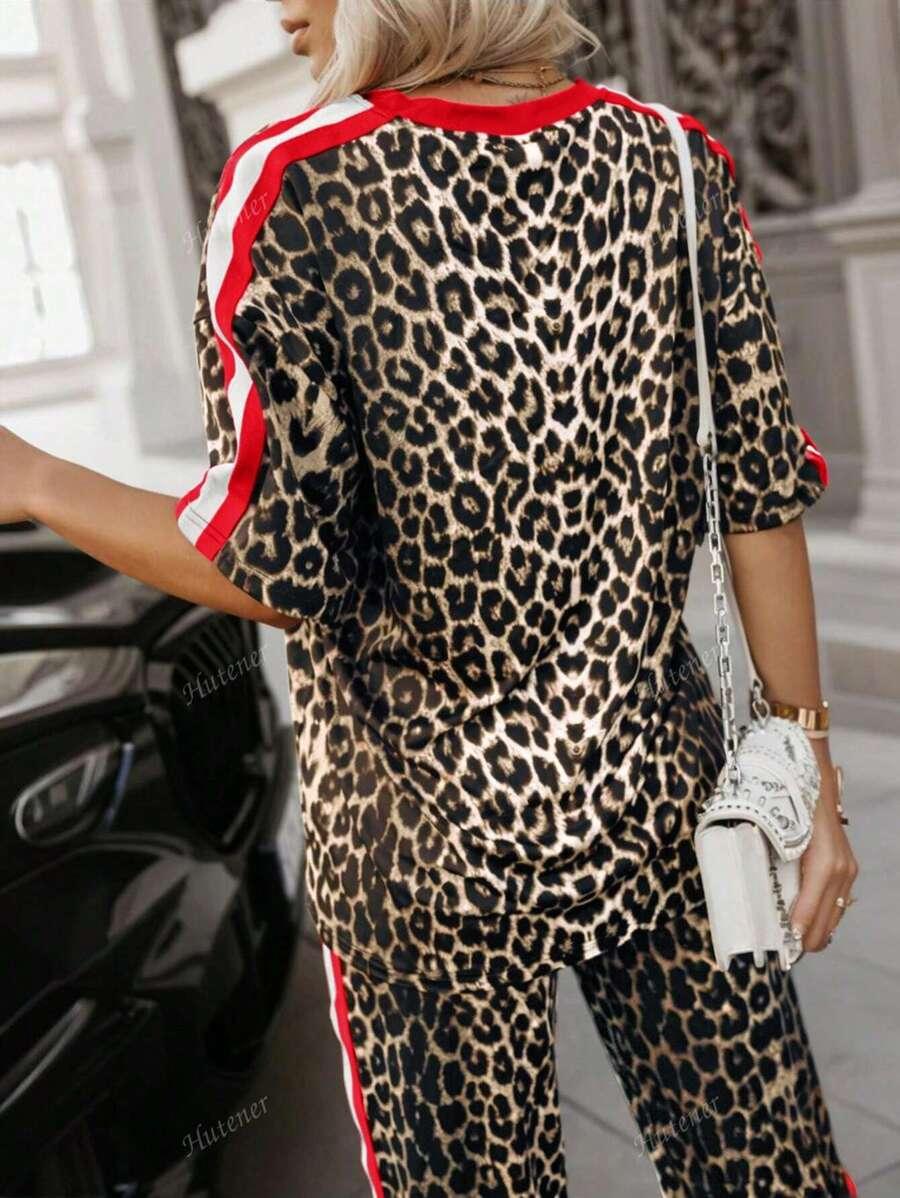 SHEIN BLUZKA SPODNIE DRESOWE ANIMAL PRINT KOMPLET S06__S