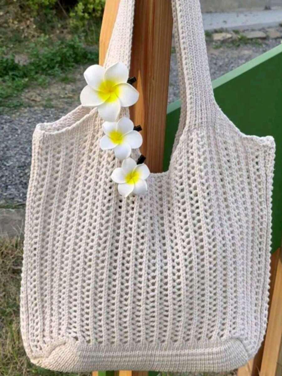 SHEIN KREMOWA PLAŻOWA TOREBKA S07__37X34