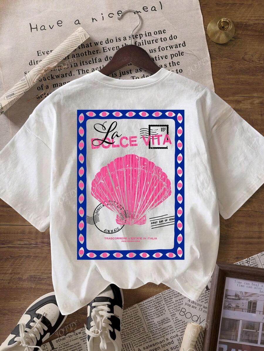 SHEIN BIAŁY T-SHIRT NADRUK S06__XXL