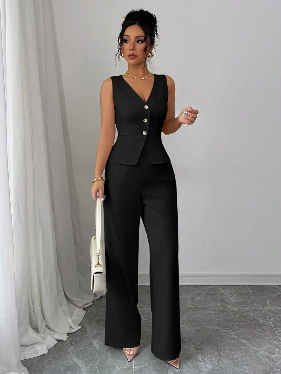 SHEIN KAMIZELKA SPODNIE KOMPLET S06__M