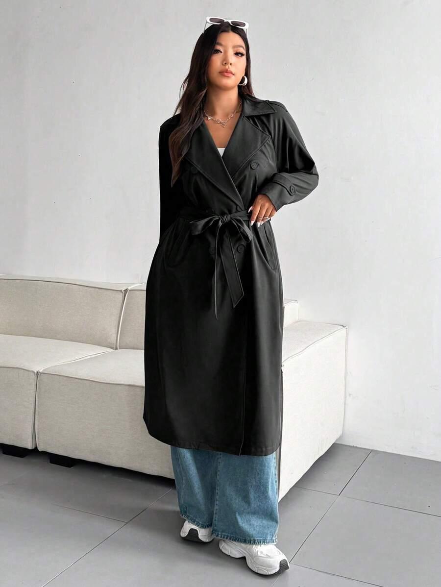 SHEIN CZARNY PŁASZCZ GUZIKI W01__46