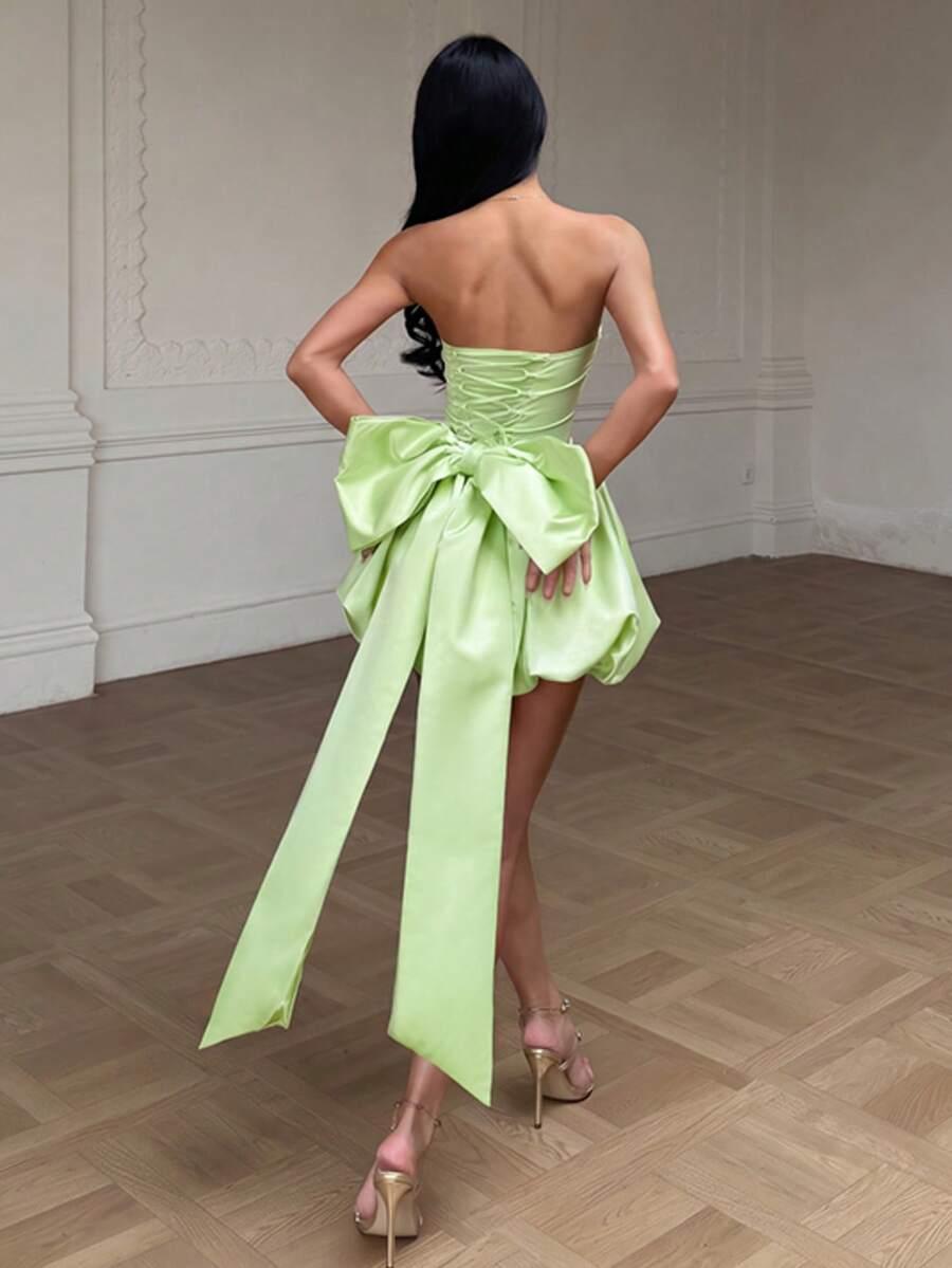 SHEIN ZIELONA MINI SUKIENKA BOMBKA S06__XXS