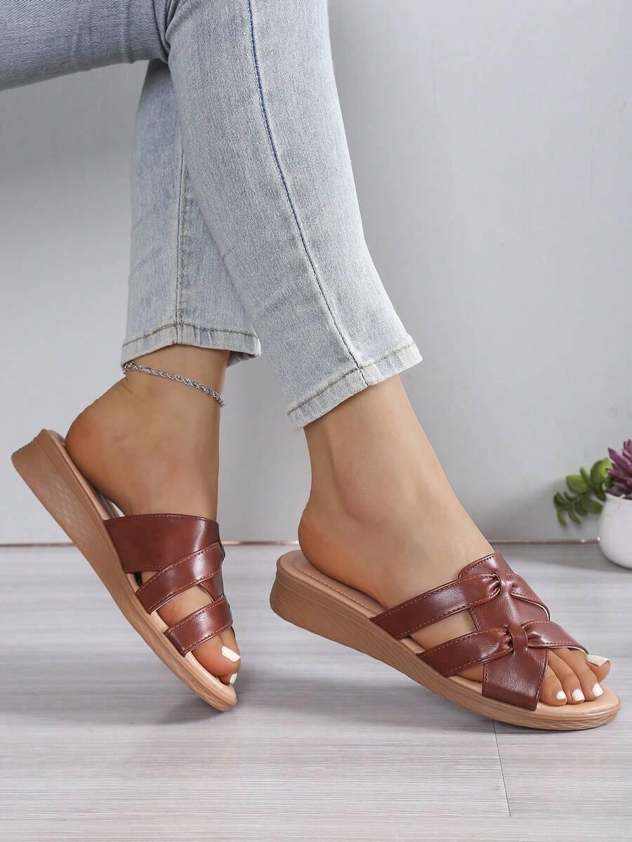 SHEIN BRĄZOWE KLAPKI CASUAL S06__40,5