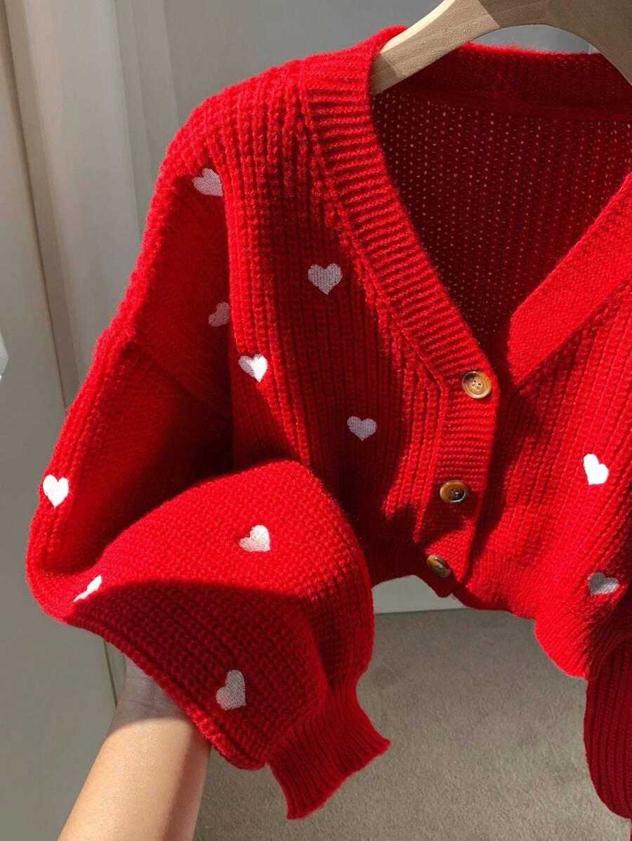 SHEIN CZERWONY ROZPINANY SWETER S06__XXL
