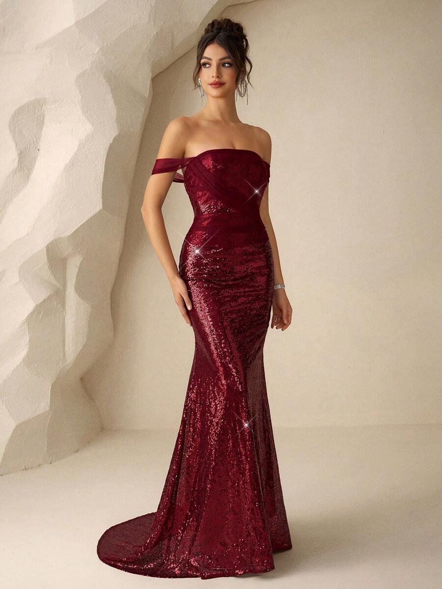 SHEIN CZERWONA MAXI SUKIENKA