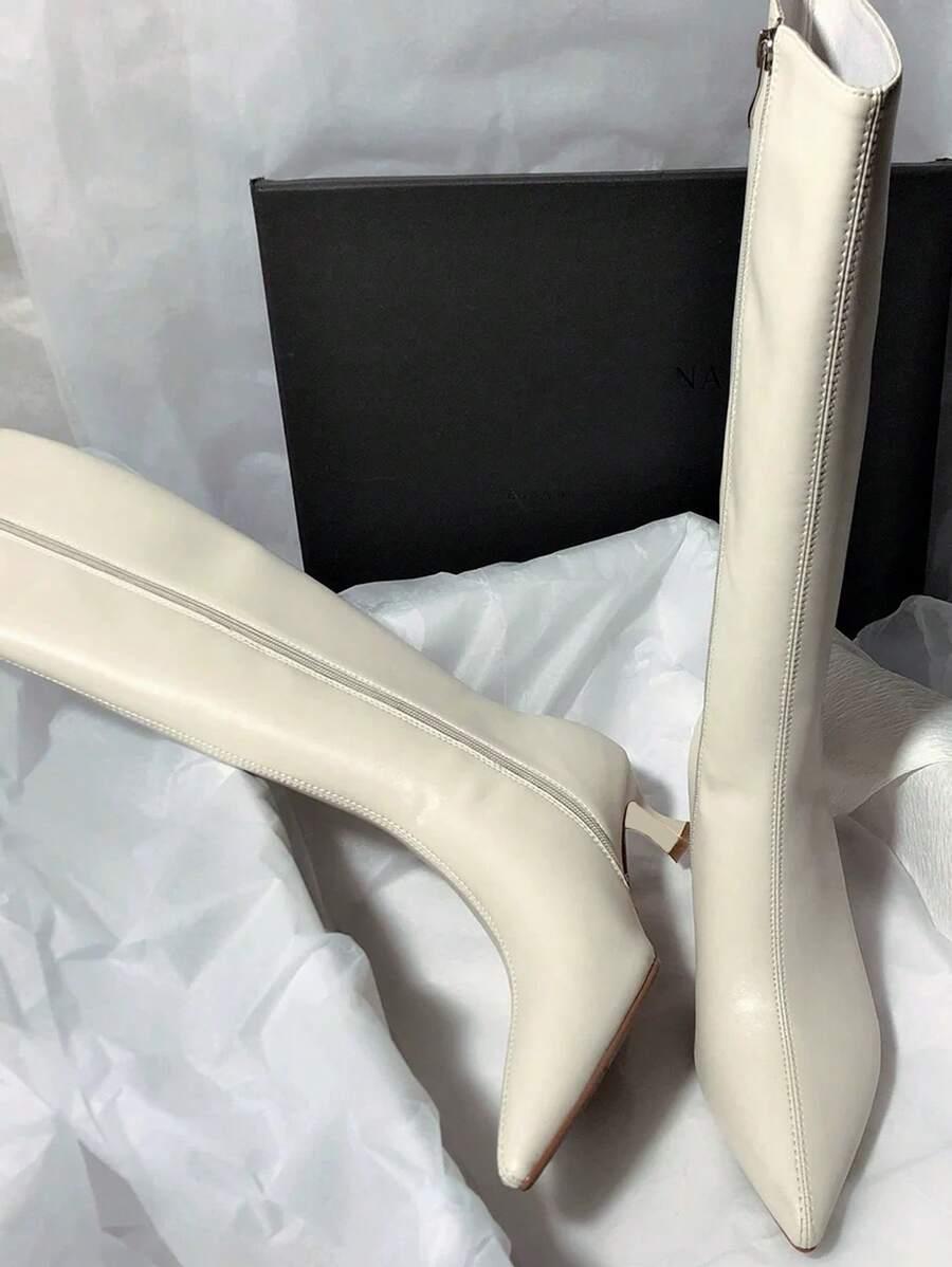 SHEIN BIAŁE KOZAKI IMITACJA SKÓRY W01__40,5