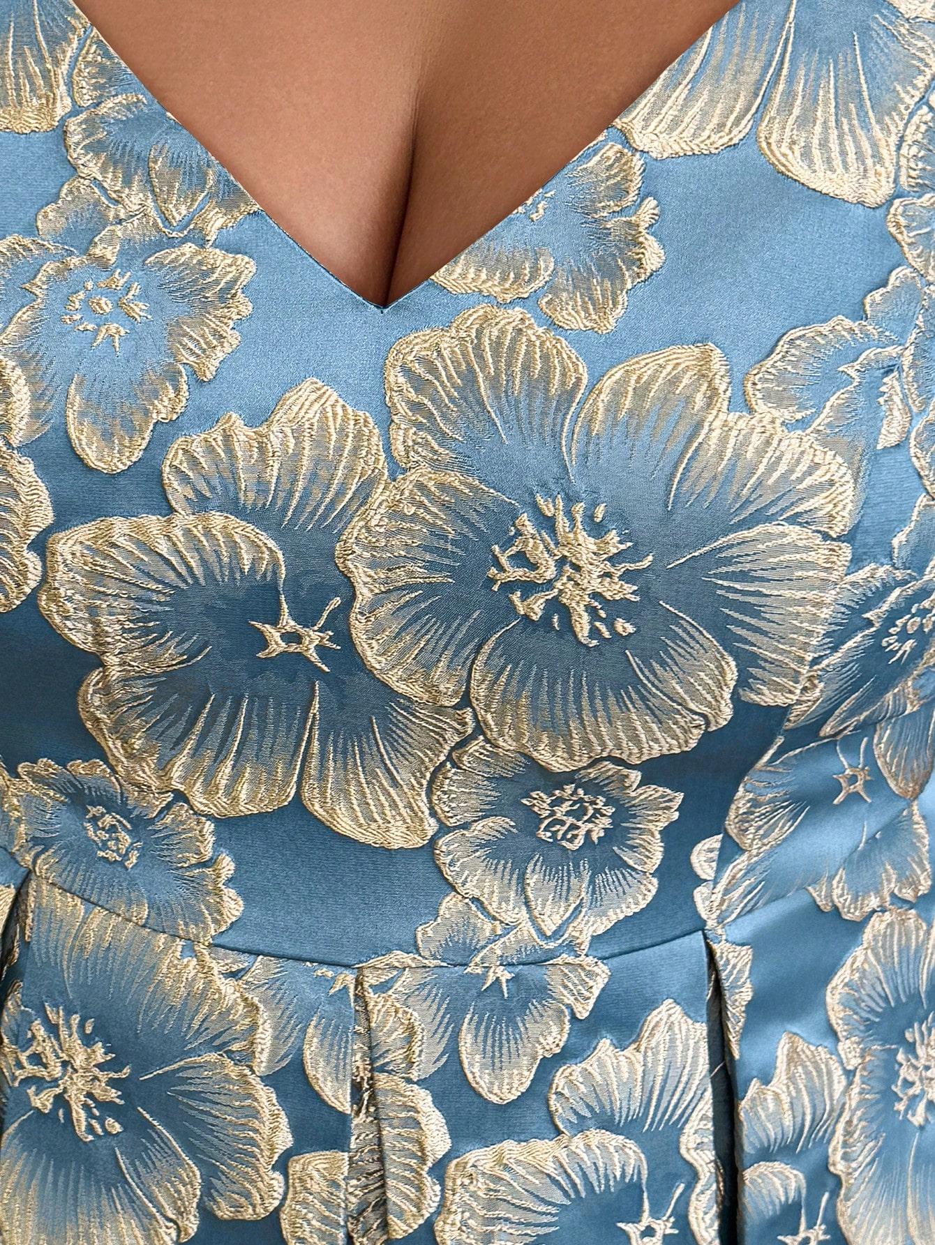 SHEIN NIEBIESKA SUKIENKA WZÓR KWIATY S06__46
