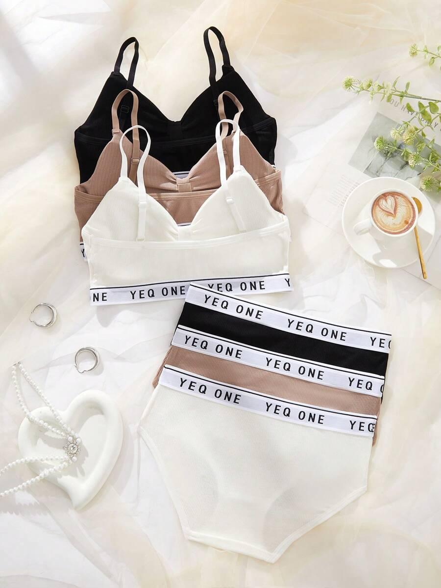 SHEIN BIUSTONOSZ MAJTKI 3-PACK KOMPLET S06__L