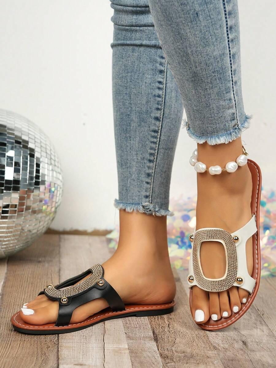 SHEIN KLAPKI PŁASKI OBCAS ZDOBIENIE S06__44