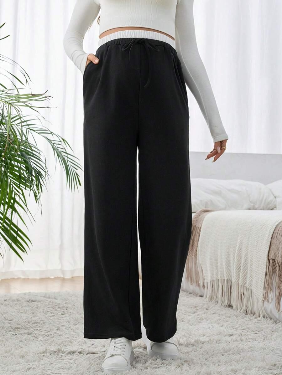 SHEIN CIĄŻOWE SPODNIE CASUAL S06__L