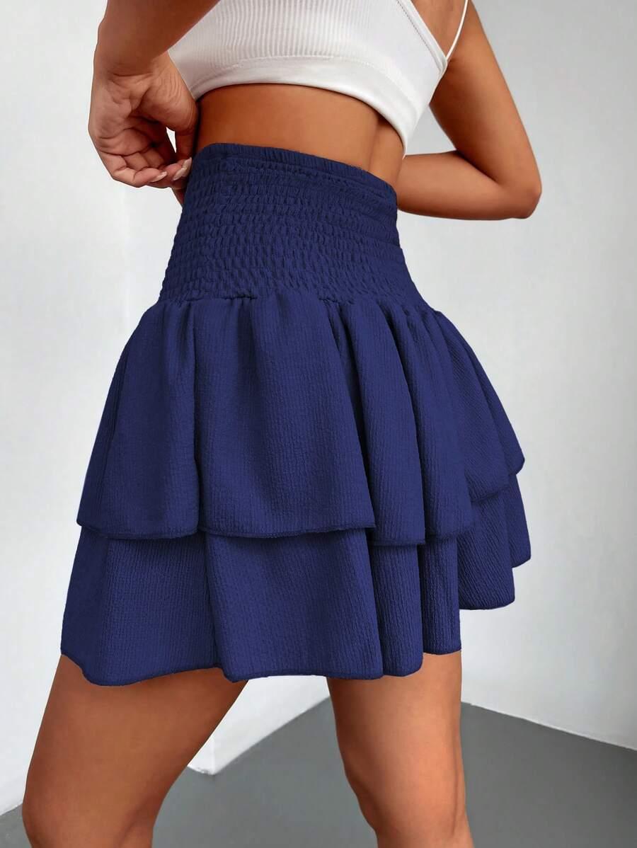EURMUSE MINI ROZKLOSZOWANA SPÓDNICA FALBANY PK01__S
