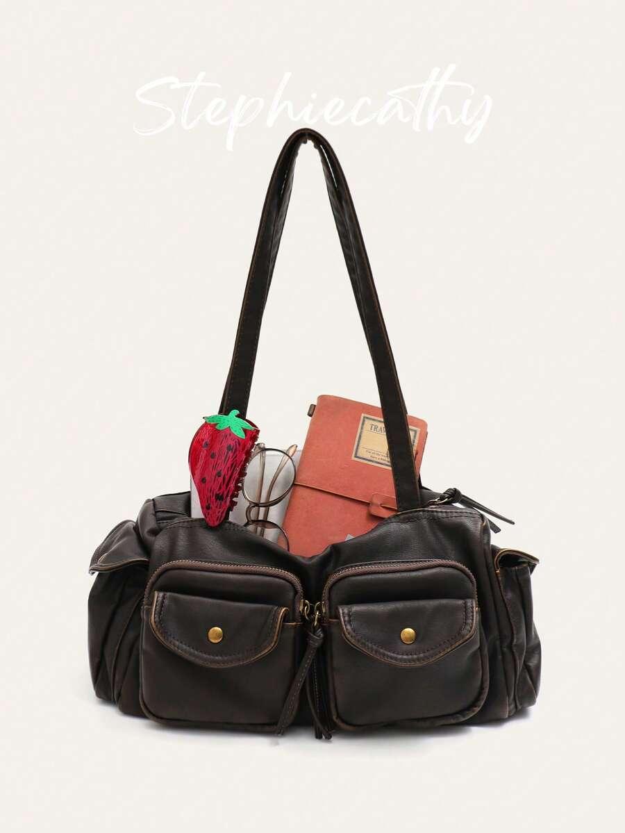 STEPHIECATHY TORBA NA RAMIĘ IMITACJA SKÓRY S07__35X18X12